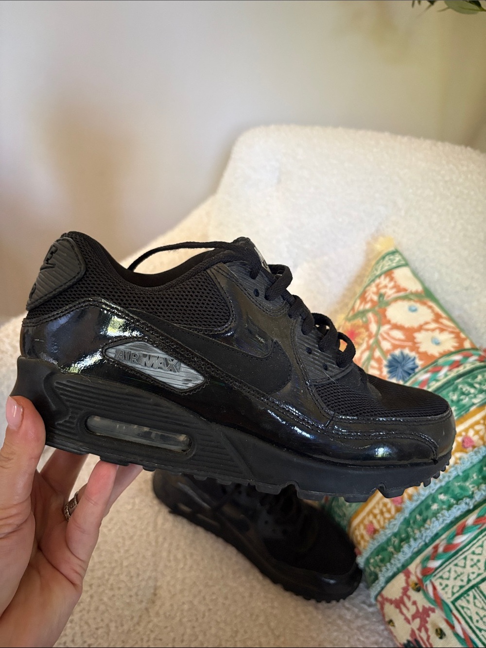 Nike Black Patent Leather Air Max 90 Sneaker